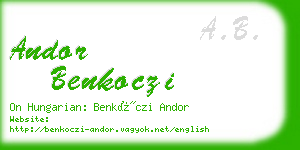 andor benkoczi business card